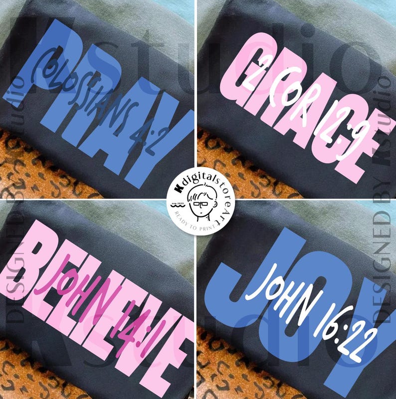 Pink Blue Bible Jesus Bundle Svg Png, Pray Hope Beileve Grace, Jesus ...