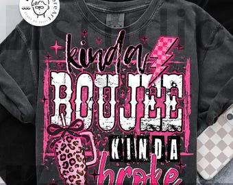 Coquette Pink Leopard Kinda Chijee Kinda Broke Png, Coquette Bow Snarky Sublimation Design, Motivation Sublimation, Antisocial Shirt Design