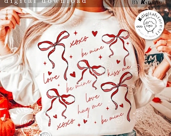 Lazo de San Valentín con coqueta, diseño de San Valentín, diseño de lazo de San Valentín, regalo de San Valentín, corazón de amor, diseño de San Valentín