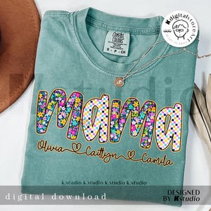 Mama Kid Toddle Custom Name Png, Mom Design, Name Kid Children, Mama Shirt Gift, Mothers Day Custom Design Sublimation Digital Download