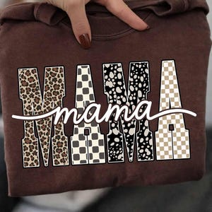 Preppy Mama Leopard Png, Mama Patchwork Png, Varsity Mama Png, Retro Mama Png, Mother's Day Png, Checkerboard Mama Png, Trendy Western Mama image 7