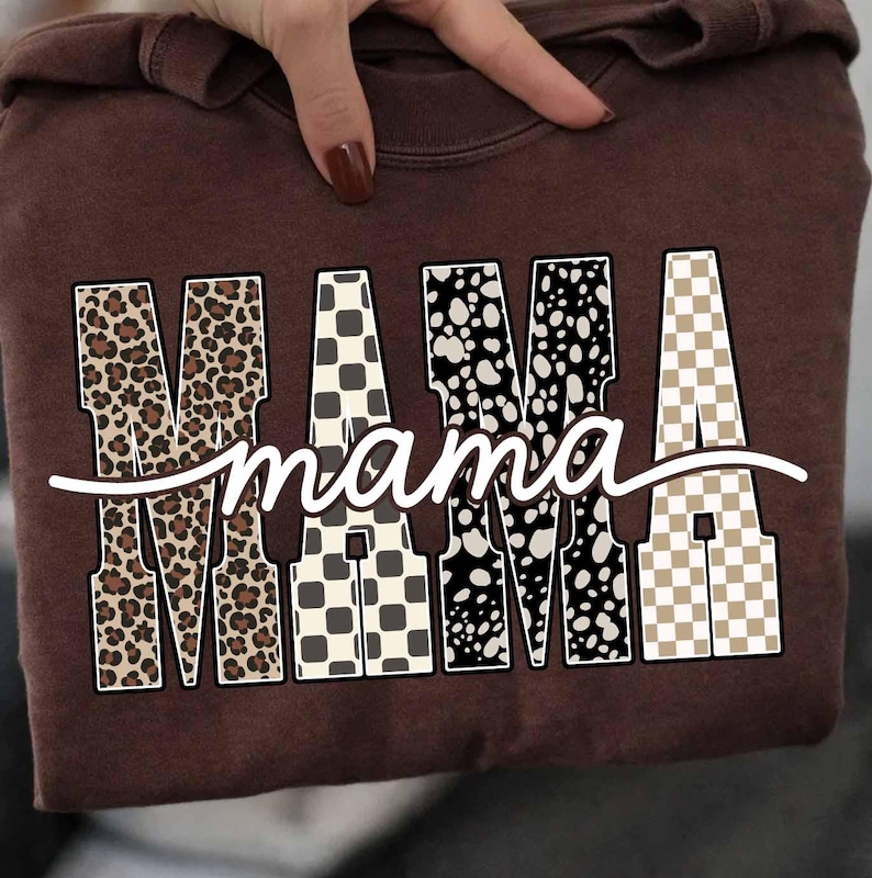 Preppy Mama Leopard Png, Mama Patchwork Png, Varsity Mama Png, Retro Mama Png, Mother's Day Png, Checkerboard Mama Png, Trendy Western Mama image 7