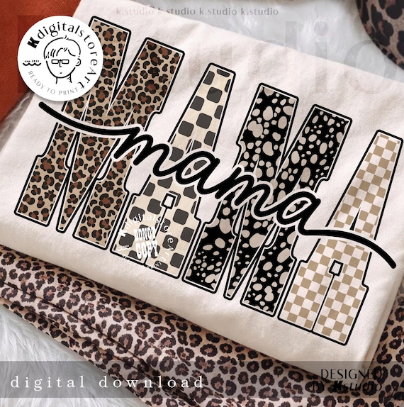 Preppy Mama Leopard Png, Mama Patchwork Png, Varsity Mama Png, Retro Mama Png, Mother's Day Png, Checkerboard Mama Png, Trendy Western Mama