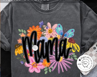 Floral Mom Mama Png, Funny Mama Quotes, Mama Mom Png, Retro Mother PNG, Blessed Mom Png, Mom Sublimation Digital Download