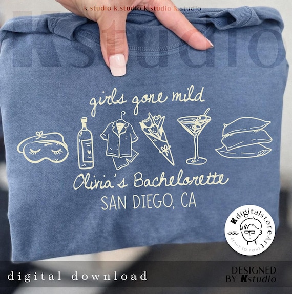 Girls Gone Mild Png, Personalized Bachelorette Party Png, Custom Bride Squad Png, Sleepover Party Png, Trendy Minimalist Bachelorette Png