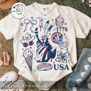 Retro 4. Juli Freiheitsstatue, rot weiß USA Png, Amerika 4. Juli Png Design, Patriotische USA, Feuerwerk Eis, USA Flagge, Amerikanerin