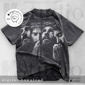 Jesus Christ Png, Portrait of Jesus Png, Christian Religious Png, Crown of Thorns Png, Faith Based Png, Bible Verse Png, Trendy Jesus Faith image 1