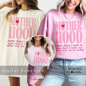 Mother Hood Svg, Design divertente e sarcastico per maglietta a maniche lunghe per mamma, Mamma Svg, Vita da mamma divertente, Mamma Svg, Mamma SVG, Regalo per la festa della mamma, Download del design della manica