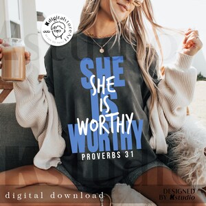 Retro Hon är Ordspråksboken 31 Svg, Flickig Bibel Spirit Religiös, Jesus Svg Png, Hon är Png, Bibel Svg Design, Hon är T-shirt Png Design Ladda ner bild 8