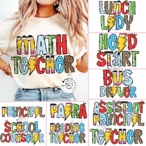 Teacher Bundle Png, Preppy School Design Png For Back To School, School Bundle Design, Head Start, Math Teacher, Preppy Teacher Sublimation