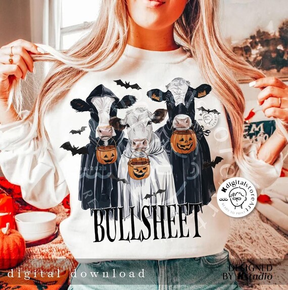 Halloween Cow Png, Halloween Cowgirl PNG, Halloween Bullsheet Shirt Png, Halloween Boo Moo Png, Halloween Sublimation Design, Gift For Her