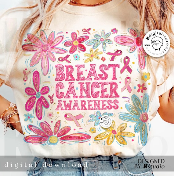Breast Cancer Awareness PNG, Boho Hippie Floral, In October We Wear Pink, Cancer Patient Gifts, Support Squad Shirt, Coquette Ribbon
