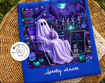 Spooky Season Png, Halloween Ghost Png Sublimation Design, Cute Skeleton Pumpkin Png, Spooky Halloween Shirt, Cute Halloween Party Png