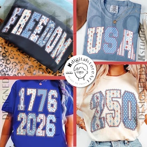 Patriotic Floral America Png Bundle, 4th of July Freedom USA 1776-2026 Png, 250 Years of Liberty Png, Independence Day Png Trendy 4th July