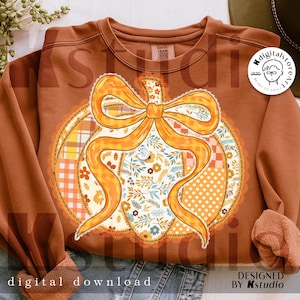Coquette Fall Floral Pumpkin, Autumn Pumpkin Wildflower Leaves, Retro Fall Png, Fall Pumpkin Png, Fall Leaf Png, Autumn Pumpkin Shirt Design