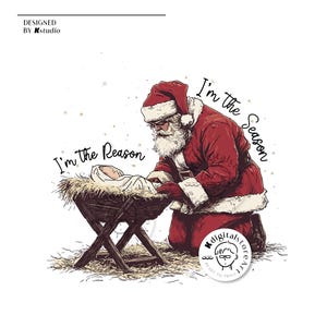 Eu sou a razão pela qual sou a estação, Natal Papai Noel Jesus Png, Natal Png Design, Bíblia de Natal, Jesus Cristão Deus Natal Sublimação