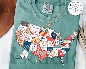 Bibbia retrò preppy del 4 luglio, mappa degli Stati Uniti in formato PNG, sei tu la Bibbia del 4 luglio in formato PNG digitale, bandiera degli Stati Uniti, maglietta American Girl, design maglietta American 1776