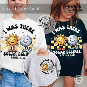 Retro Solar Eclipse For Toddler Kid Girl Boy Shirt, I Was There Solar Eclipse, Solar Eclipse Shirt Png, April 8 2024 Totality Solar Eclipse