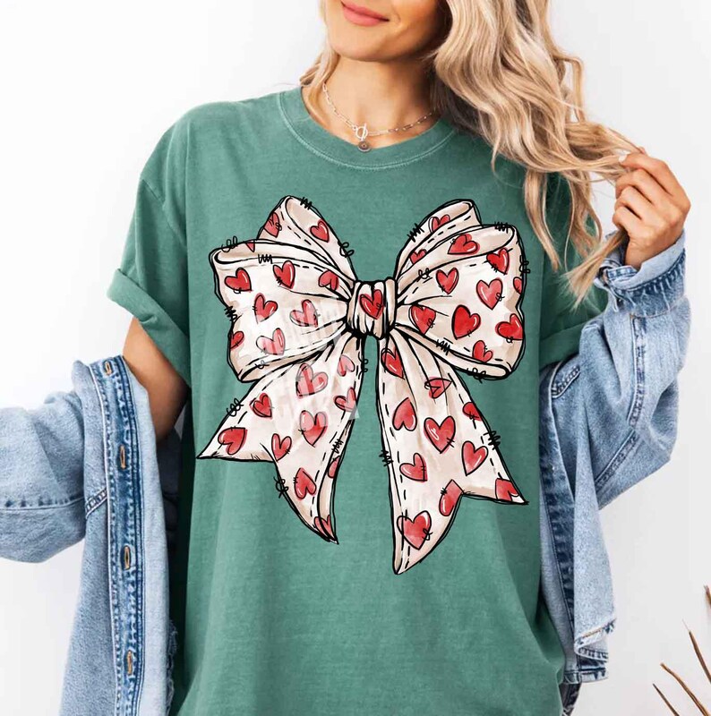 Coquette Bow Heart Png, Valentine Design Png, Valentine Bow Design, Valentine Gift, Heart Love Png, Valentine Png Design Digital Download image 9