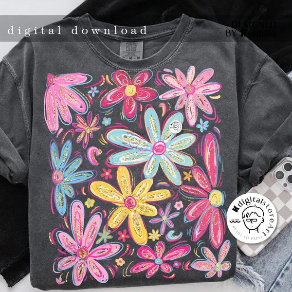 Floral Mental Health Png Design, Motivation Saying Png, Floral Girly Design Png, Aesthetic Art, Vintage Shirt Sublimation Digital Download