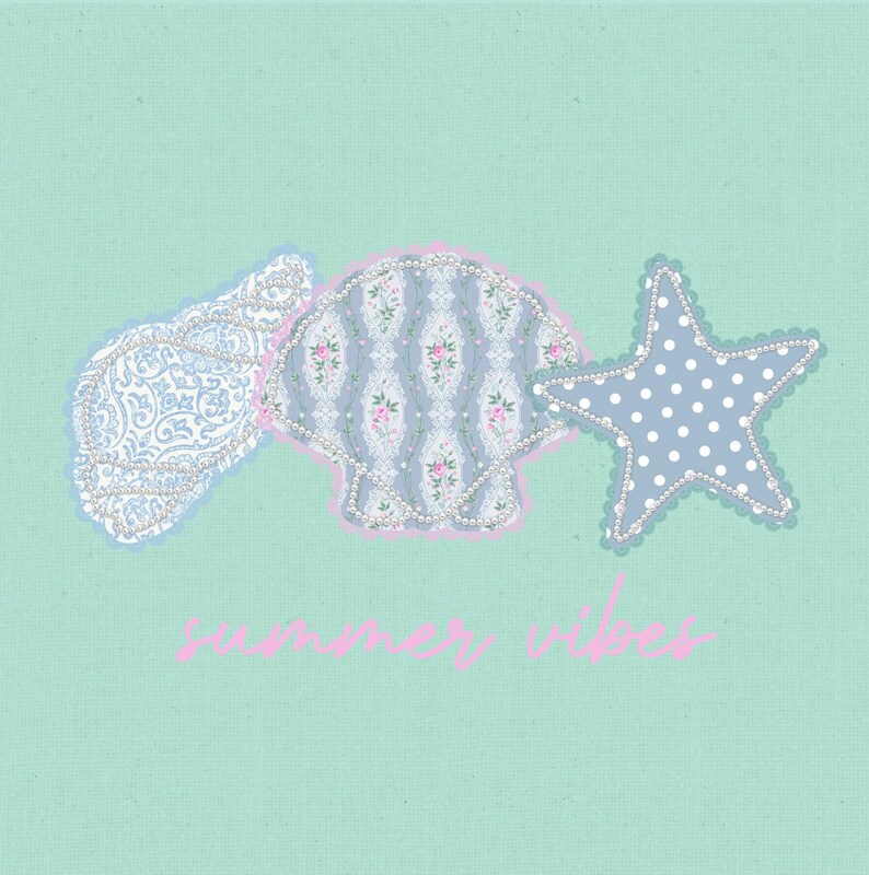 Summer Vibes Png, Seashell Starfish Png, Pearl Shell Coastal Png, Shabby Chic Seashell Png, Retro Floral Shell Png, Trendy Summer Seashell image 11