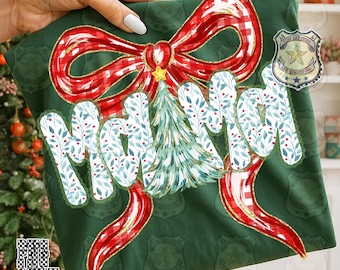 Coquette Christmas Mama Mom Shirt Design, Red Plaid Bow Mama, Floral Tree Xym Family Png (Digital Download)