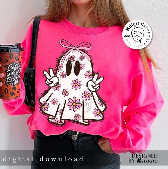 Cute Halloween Ghost Png, Halloween Boo PNG, Fall Shirt Png, Autumn Bow Boo Png, Halloween Sublimation Design, Halloween Design