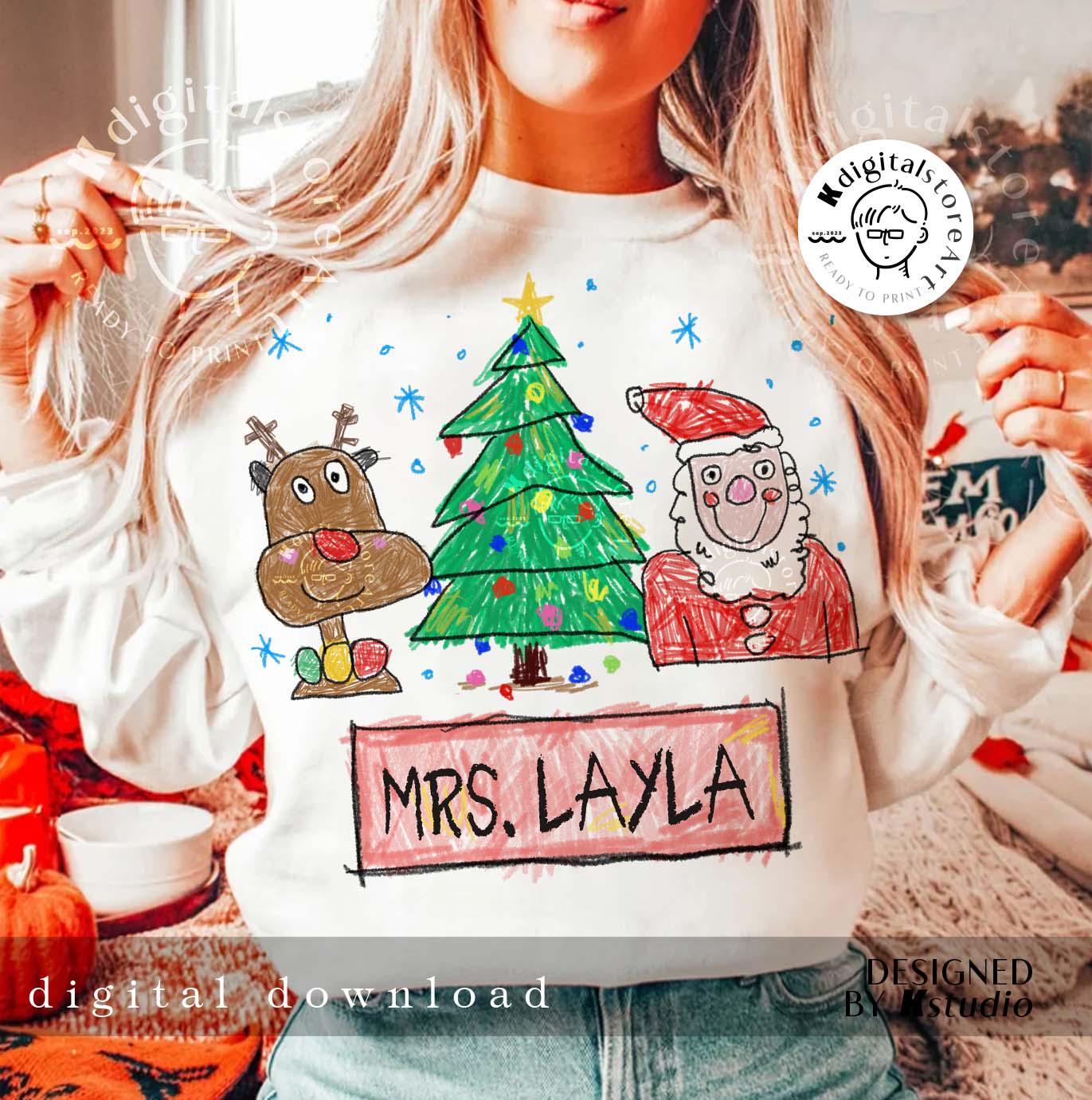 Womens Christmas Reindeer Glow In The Dark Tshirt By Jolly