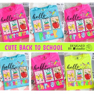 Preppy First Day Of School Bundle, Teacher Bundle Png, Kindergarten Png, Back To School Design, Teacher Shirt, Teacher Png Sublimation