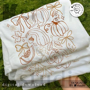Retro Coquette Pumpkin Bow Svg Png, Fall Svg Png, Pumpkin Bow Png, Fall PNG, Fall Mom Shirt Png, Autumn Png Svg, Girly Autumn Sublimation