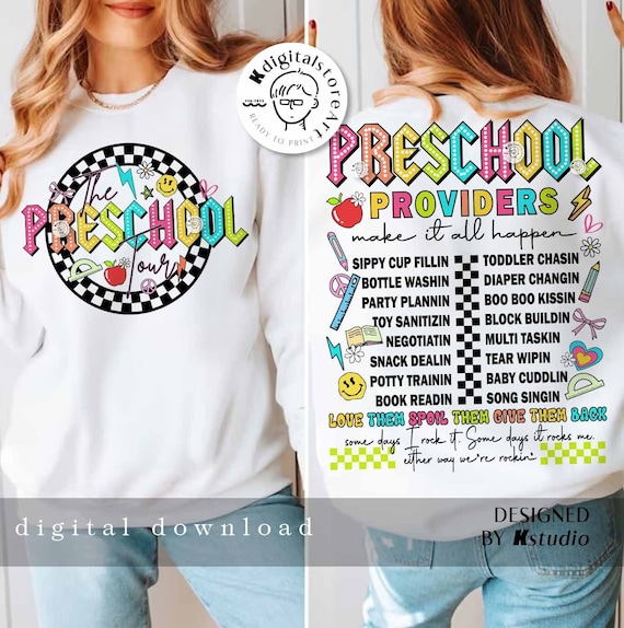 Back to School Teacher PNG, Preschool Tour PNG, Childcare Provider Png, Teacher Daycare Design, Funny Childcare Teacher Png Design