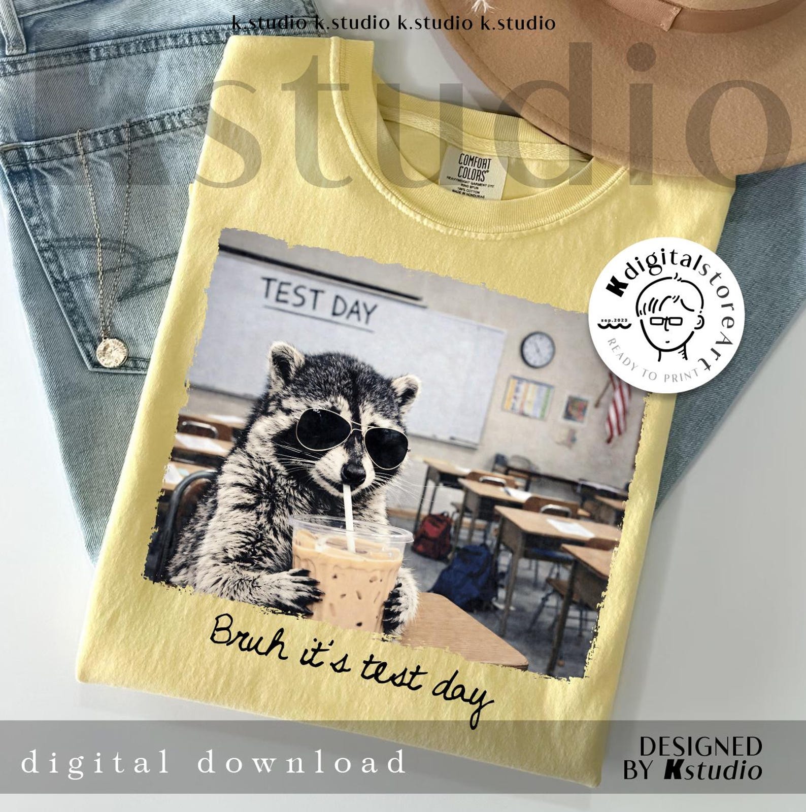 Bruh Its Test Day Png, Funny Raccoon Teacher Shirt Design, Testing ...