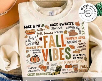 Retro Fall Png, Fall Vibes PNG, Fall Shirt Png, Autumn Design Png, Autumn Sublimation Design Fall PNG Fall Autumn Shirt, Fall Sublimation
