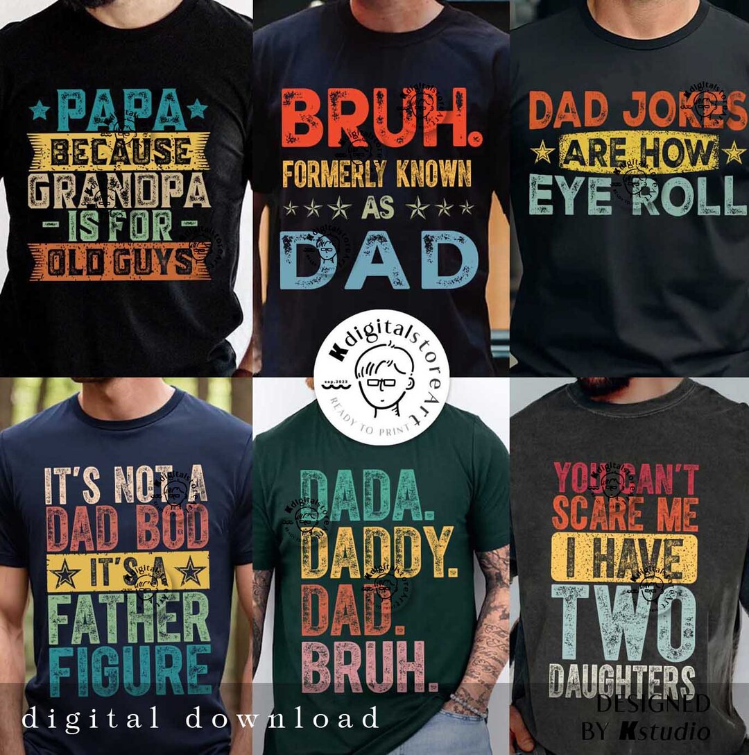 Dad Bundle Svg Png for Farther Day, Fatherhood Svg Png, Funny Dad Shirt ...