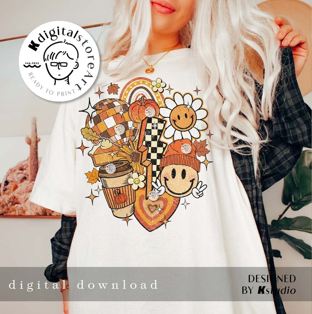 Groovy Smiley Fall Png, Fall Smiley PNG, Funny Fall Shirt Png, Fall ...