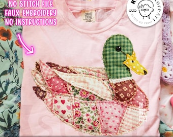 Inspired Quilted Mallard Duck Png, Grandma Core Patchwork Duck Png, 90s Inspired Quilt Png, Duck Hunting Png, Mallard Duck Png, Trendy Png