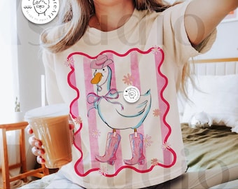 Western Cowgirl Goose Png, Silly Goose Shirt Design, Texas Goose, Howdy Goose, Funny Goose Boots Design Download, Cowboy Goose Design