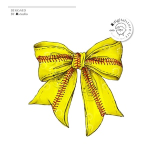 Puede incluir: Un lazo amarillo con costuras rojas, que se asemeja a una pelota de softbol, est&aacute; atado en un nudo. El lazo es una ilustraci&oacute;n digital.