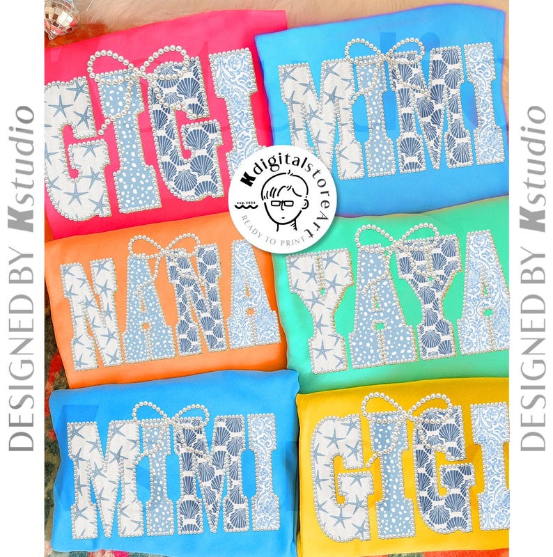 Paquete de abuela de verano (PNG), Gigi Nana Mimi Yaya personalizada (PNG), Estrella de mar con concha náutica (PNG), Día de la Madre (PNG), Abuela de verano a la moda (PNG) imagen 1