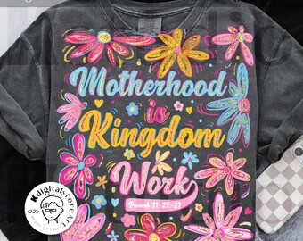 Boho Floral Motherhood Kingdom Work, Mama Praying Png, Religious Motherhood, Mama Loves Jesus, Mother day Png, Bible Mom Sublimation Digital