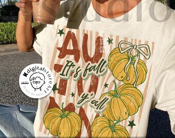 PNG de otoño, diseño de sublimación PNG "Es otoño, amigos", PNG de camiseta de calabaza, PNG de temporada de otoño, gráfico de Acción de Gracias, archivo digital de calabaza linda de otoño
