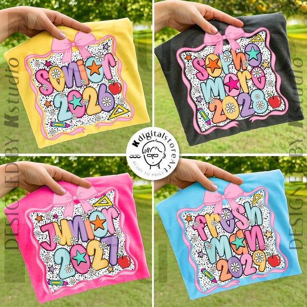 Girly Senior 2026 Bundle Png, Junior 2027 Png, Graduiert 2026, Klasse Senior 2026 Png, Freshman 2029, Junior Back School Bundle Sublimation