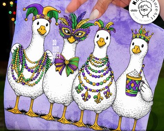 Ganso tonto de Mardi Gras PNG, Diseño divertido de desfile de gansos, Fiesta en la calle Bourbon PNG, Camiseta de celebración del Martes Gordo PNG, Carnaval coqueto PNG