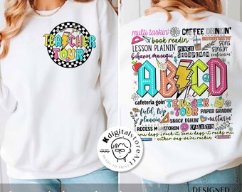 ABCD Lehrer-Tour, an manchen Tagen rocke ich es, an manchen Tagen rockt es mich Png, Lehrer-Shirt-Design, Lehrer-Png, Geschenk für den Lehrer, Kindergärtnerin
