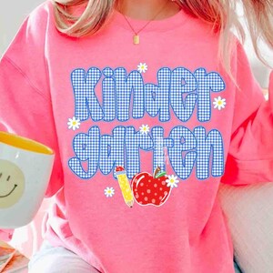 学年別PNGファイル、ブルーギンガム教師学年昇華デザイン、幼稚園1年生2年生3年生4年生プレKデジタルダウンロードPNGファイル 画像 3