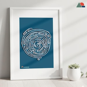 Going Circles – Limited Edition (only 5 sold worldwide), Abstract Digital Prints, Minimalist Shape in Bold Color by The Waves and Peaks Shop