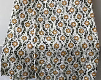 Hand Block Printed Floral Kantha Quilt, Reversible Boho King Size Bedspread, Bedroom Decor, Gifts