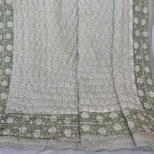 Anokhi Block Printed Cotton Quilt, Reversible Floral Blanket, Soft Summer Quilt, Jaipuri Razai, Cozy Indian Comforter Ethnic Bedspread Quilt