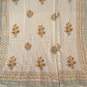 Indian Block Print Reversible Dohar, Handmade Cotton Quilt Blanket, Jaipuri Bedding, Queen Size Comforter, Traditional Boho Bedroom Decor