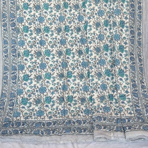 Indian Reversible Quilts, Jaipuri Razai, Soft Cotton Quilt, Hand Block Print Quilt, Jaipur Famous Quilt, Queen size Quilt, Bedding Bedspread